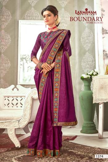 Boundary By Laxminam Fancy Vichitra Silk Saree Collection